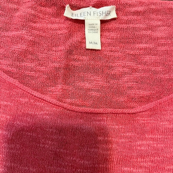 Eileen Fisher Organic Linen cotton Short Boat Neck Tee Watermelon Size Medium - Picture 3 of 6